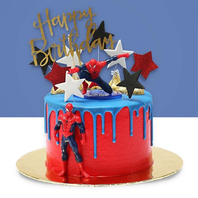 spiderman design cake junandus