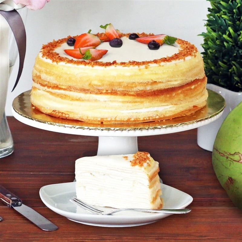 Coconut Crepe Cake (Slice) JUNANDUS